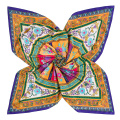 Новое поступление китайский шелк квадратный шарф с круглыми круг и цепь цветы шаблон цифровой печать шарф